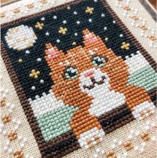 Sweet Wing Studio, Cross Stitch Pattern, Meow at the Moon (Cat), 114