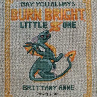 Ingleside Imaginarium, Counted Cross Stitch Pattern, Burn Bright (Dragon + Birth Announcement)