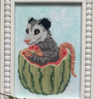 Ingleside Imaginarium, Counted Cross Stitch Pattern, Millie Melon Eater (Possum + Melon)