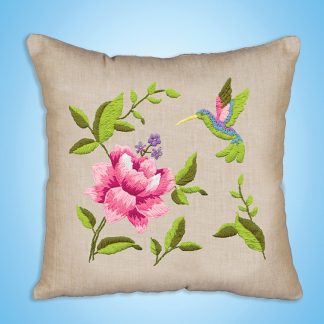 Design Works Crafts, Stamped Cross Stitch Kit, Hummingbird (Stamped Crewel Pillow), 3495