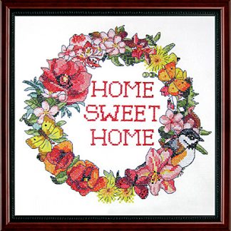 Design Works Crafts, Stamped Cross Stitch Kit, Home Sweet Home Wreath, 7010