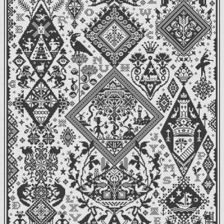 Long Dog Samplers, Counted Cross Stitch Pattern, Albert and Effie