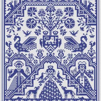 Long Dog Samplers, Counted Cross Stitch Pattern, The Queen of Hearts