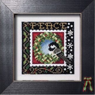 Stoney Creek, Cross Stitch Pattern, PM704, Peace (Wreath with Chickadee)