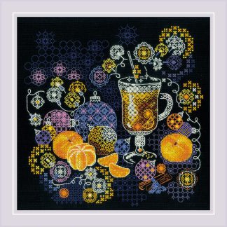 Riolis, Counted Cross Stitch Kit, Orange Mood (Food with Apple Cider and Winter Ornaments), 2055