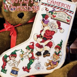Stoney Creek, Cross Stitch Pattern, Leaflet 610, Santa's Workshop Stocking