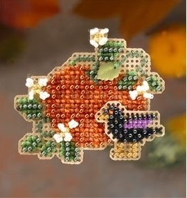 Mill Hill, Counted Glass Bead Cross Stitch Kit, Plaid Pumpkin, MH186205