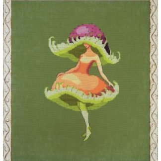 Nora Corbett Designs, Cross Stitch Pattern, NC344, The Dark Forest: Miss Pink Mushroom