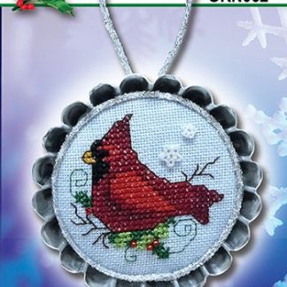 Stoney Creek, Cross Stitch Pattern, ORN062, Holly Berry Cardinal
