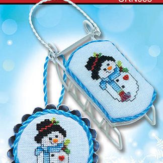 Stoney Creek, Cross Stitch Pattern, ORN065, Jolly Jeff Snowman, Ornament