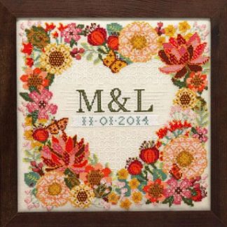 Counting Puddles, Counted Cross Stitch Pattern, Modern Botanical Wedding Sampler