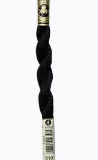 DMC, Pearl Cotton Thread Skeins, Size 3, 115-3-310, Metallic Black