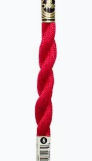 DMC, Pearl Cotton Thread Skeins, Size 3, 115-3-321, Metallic Carmine Red