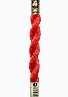 DMC, Pearl Cotton Thread Skeins, Size 3, 115-3-350, Vermillion