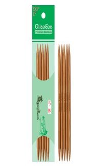 ChiaoGoo, 8" Double Pointed Knitting Needles, Dark Moso Bamboo, US 1 (2.25 mm), 1037-1