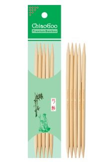 ChiaoGoo, 8" Double Pointed Knitting Needles, Natural Bamboo, US 1 (2.25 mm), 1017-1