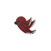 Stoney Creek, Buttons, SB008LF, Flying Bird, Dark Red, Left-Facing, 1 pc.