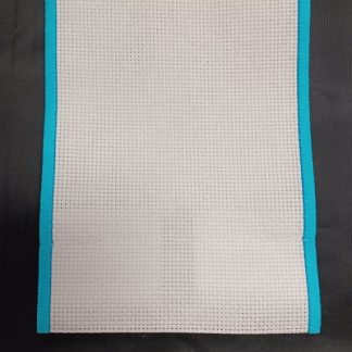Stoney Creek, Elastic Banding, 14 count, White with Electric Blue Trim, 12" x 5"