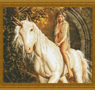 Kustom Krafts, Counted Cross Stitch Pattern, Lady Godiva (Unicorn), 95193