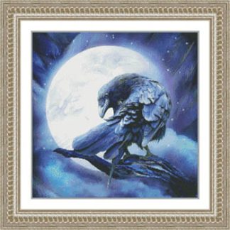 Kustom Krafts, Counted Cross Stitch Pattern, Moon Raven, 50003