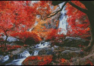 Kustom Krafts, Counted Cross Stitch Pattern, Red Falls (Waterfalls), 9600