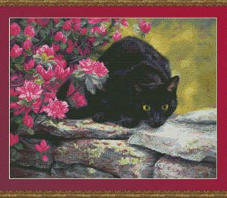 Kustom Krafts, Counted Cross Stitch Pattern, Ready to Pounce (Black Cat), 96183