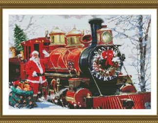 Kustom Krafts, Counted Cross Stitch Pattern, Santa's Express (Stream Locomotive), 97963