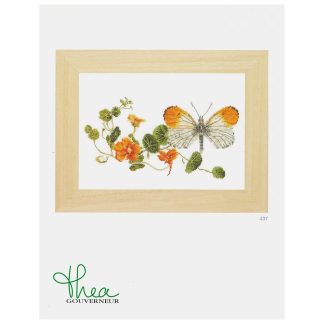 Thea Gouverneur, Counted Cross Stitch Kit, 18 ct, Butterfly - Nasturtium, 437A