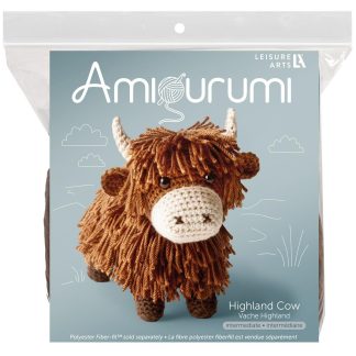 Leisure Arts, Amigurumi Kit, Highland Cow, Brown, 85882