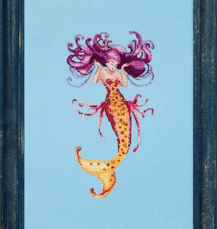 Nora Corbett Designs, Cross Stitch Pattern, NC350, Seven Seas Mermaids: North Pacific Ocean Mermaid