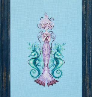 Nora Corbett Designs, Cross Stitch Pattern, NC351, Seven Seas Mermaids: South Pacific Ocean Mermaid