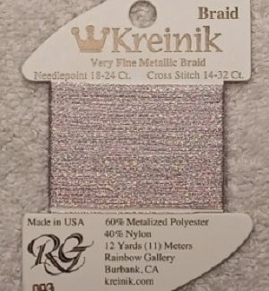 Kreinik, Very Fine Metallic Braid #4: 093 Star Mauve (Card 4/093)