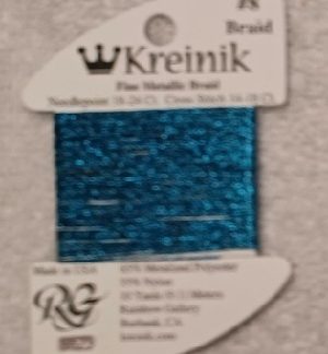 Kreinik, Fine Metallic Braid #8: 623 Twilight Blue (Card 8/623)