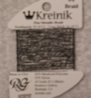 Kreinik, Fine Metallic Braid #8: 5010 Knight (Card 8/5010)