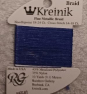 Kreinik, Fine Metallic Braid #8: 5540 Boysenberry Blue (Card 8/5540)