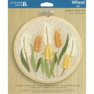 Leisure Arts, Embroidery Kit, Wheat with 6" Hoop, 57605