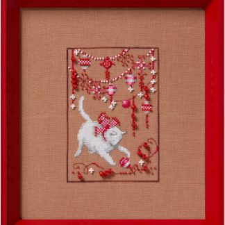 Nora Corbett Designs, Cross Stitch Pattern, NC362, Christmas Fair Isle Red Collection: Kitty