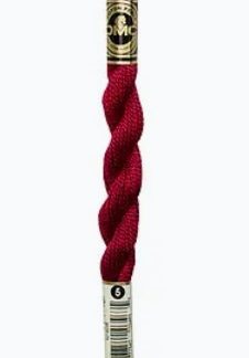 DMC, Pearl Cotton Thread Skein, Size 5, 498, Red Kiss