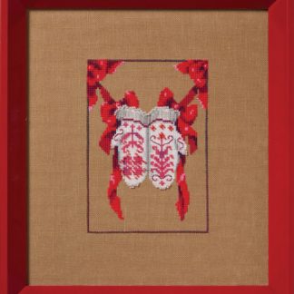 Nora Corbett Designs, Cross Stitch Pattern, NC363, Christmas Fair Isle Red Collection: Red Mittens