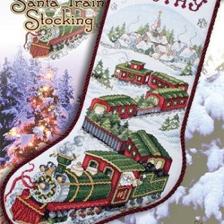 Stoney Creek Collection, Santa Train Stocking, LFT 314, Counted Cross Stitch Pattern