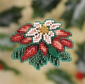 Mill Hill, Beaded Cross Stitch Kit, Pink Poinsettia, MH187304