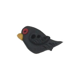 Stoney Creek, Buttons, Perched Black Bird, Left-facing, Small, 1 pc., SB592LS