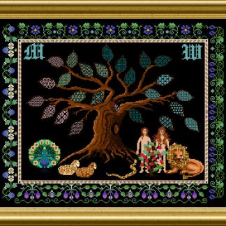 Chatelaine, Counted Cross Stitch Pattern, Adam and Eve Sampler - Christmas, Chat083