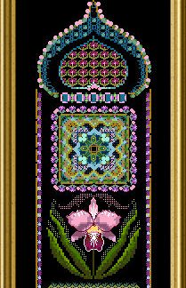 Chatelaine, Counted Cross Stitch Pattern, Flower Panels 3 - Cattelya, Chat106