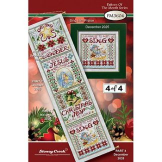 Stoney Creek, Cross Stitch Pattern, Christmas Joy Banner, PM3604, Sing Him Praise (4 of 4)