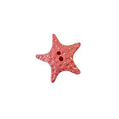 Stoney Creek, Buttons, Coral Starfish with Glitter, 1 pc., SB091M