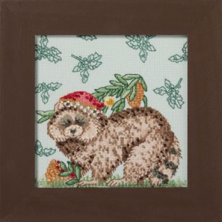 Mill Hill Counted Glass Bead Cross Stitch Kit, Debbie Mumm, Woodland Friends, DM302613 Rocky Raccoon