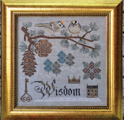 Cottage Garden Samplings, The Songbird's Garden Series, No. 3, Winter Wisdom (Golden-crowned Kinglets and Conifers), CGS-1042