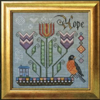 Cottage Garden Samplings, The Songbird's Garden Series, No. 4, Promise of Spring (American Robin and Tulips), CGS-1043