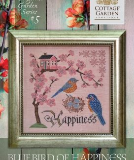 Cottage Garden Samplings, The Songbird's Garden Series, No. 5, Bluebird of Happiness (Eastern Bluebirds and Cherry Blossoms), CGS-1044